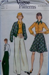 8475 VOG BLOUSON JACKT, SHIRT, BIAS SKIRT,FLARE PANTS PATTERN 14